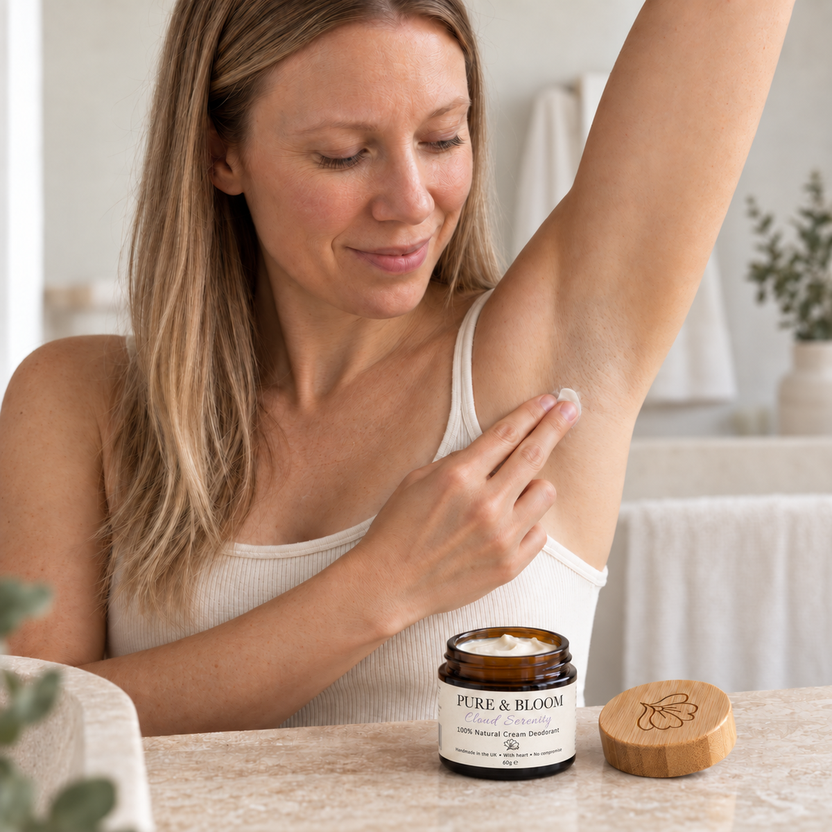 Pure & Bloom Natural Cream Deodorant: Cloud Serenity, 60g